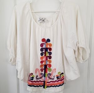 VaVa by Joy Hon sz Small circle embroidery blouse